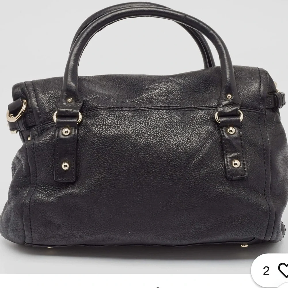kate spade Black Leather Satchel with Gold Hardware